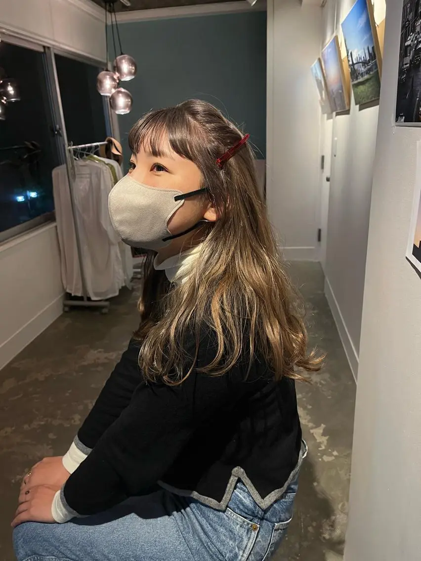 ロング カラー パーマ ヘアアレンジ robe 田中 実友のヘアスタイル
