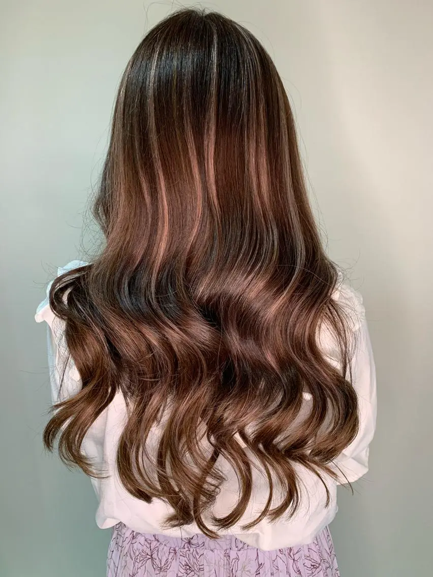 ロング カラー ヘアアレンジ バレイヤージュ エクステ レイヤーカット レイヤー/エクステ alpha下妻のヘアスタイル