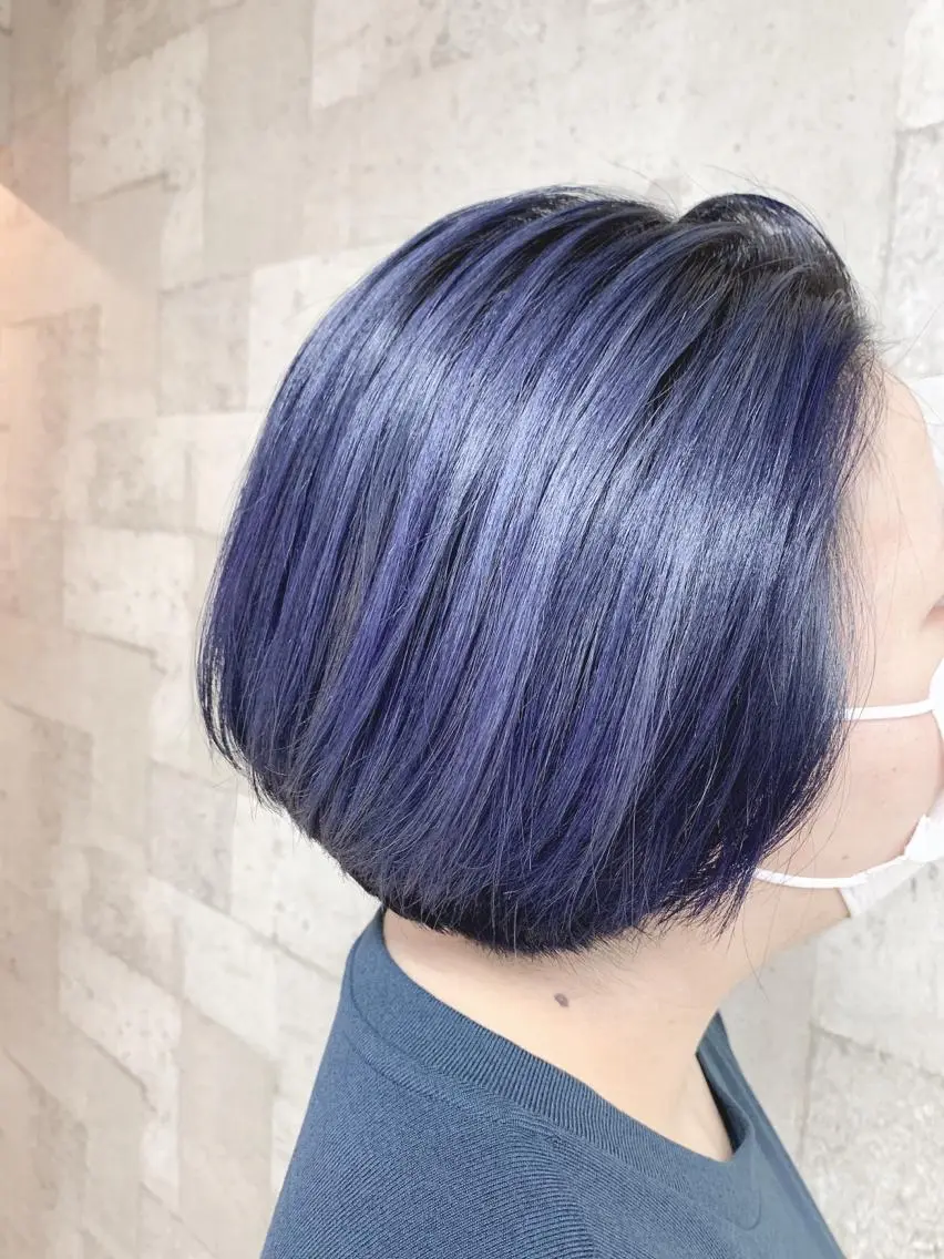 ショート カラー ブルーカラー ハイライトカラー ハイライト メンズカットグラデー ションカラー/ケイゴのヘアスタイル