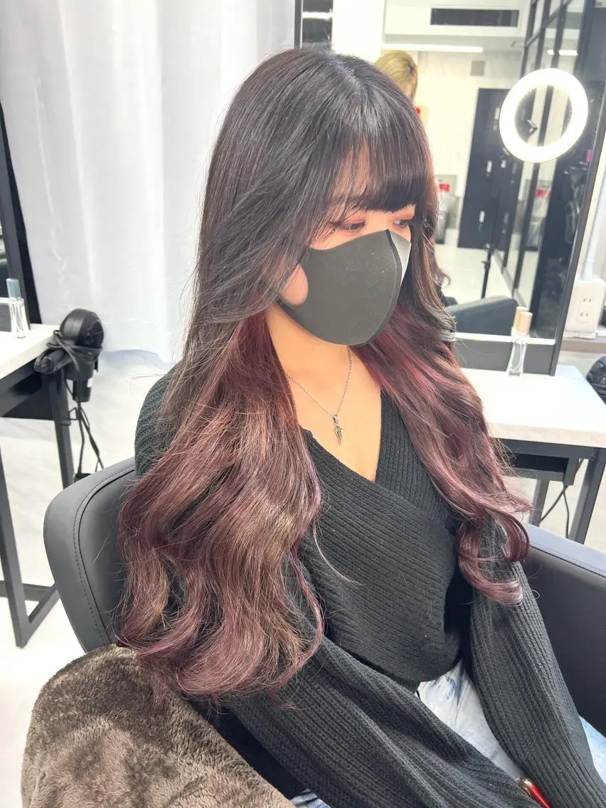 ロング カラー シールエクステ ハイトーンカラー エクステ ヘアカラー エクステ シールエクステ特化 ハイトーン、NANAのヘアスタイル