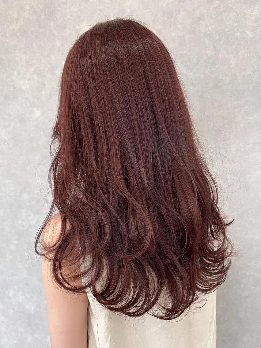 セミロング カラー ピンクカラー カット ヘアカラー トリートメント 一ノ瀬 暁のヘアスタイル