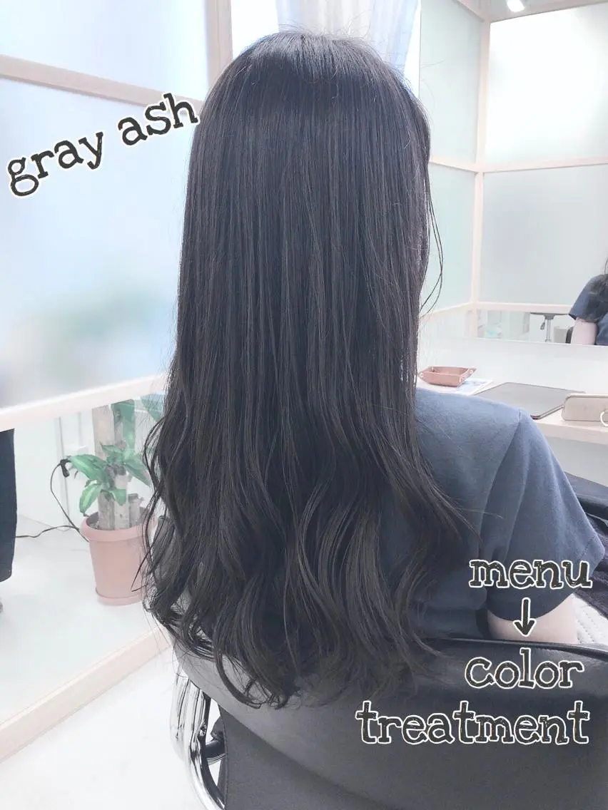 ロング カラー カット ヘアカラー トリートメント 透明感カラー 山中のヘアスタイル