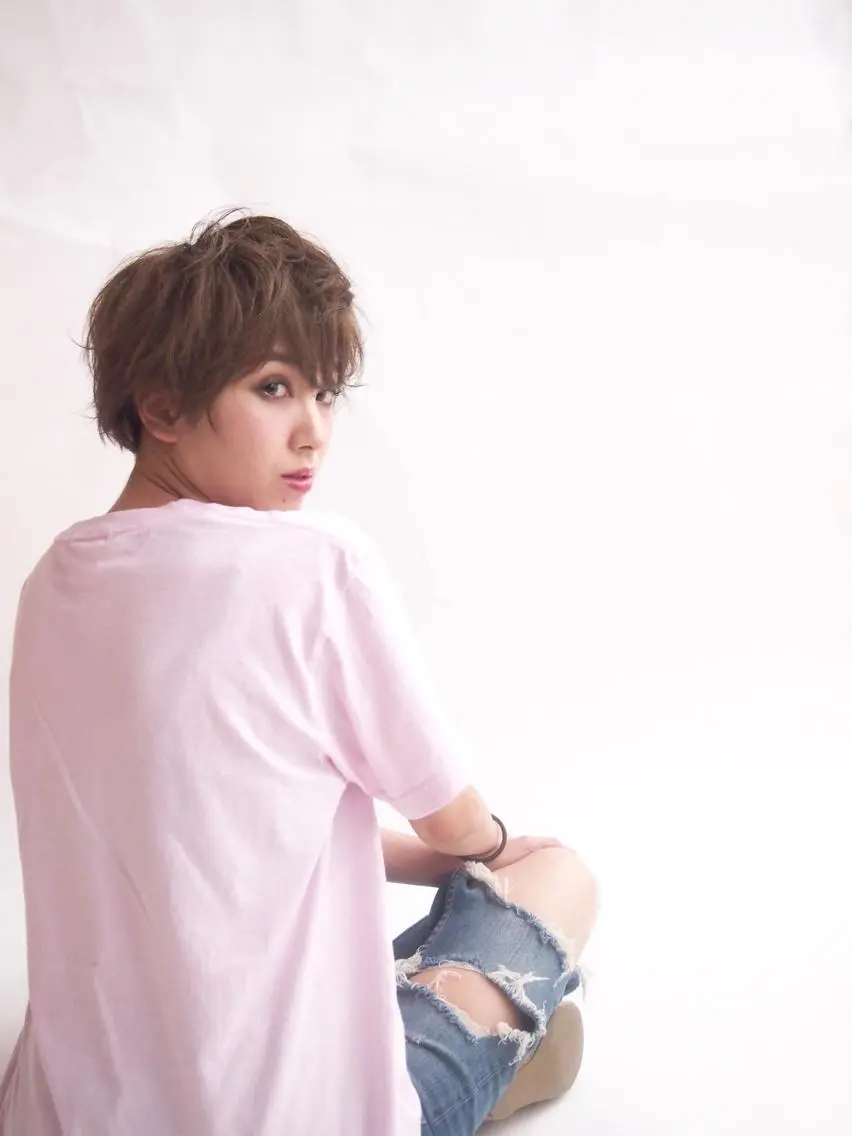 ショート カラーモデル募集中 美容室ハピスのヘアスタイル