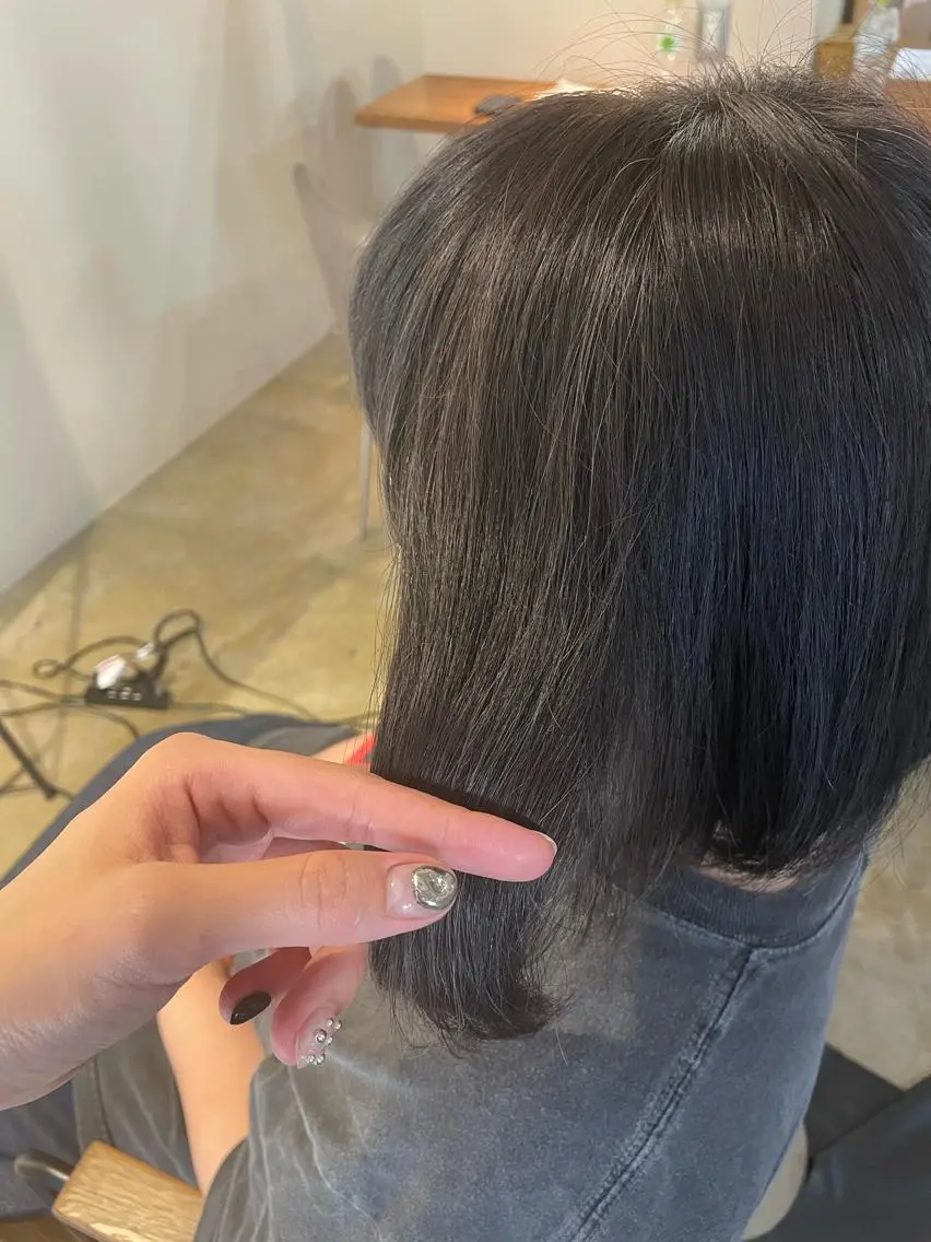 ミディアム カラー 透明感カラー ハイライトカラー ボブ ハイライト RHAIRSALON 西山梓のヘアスタイル