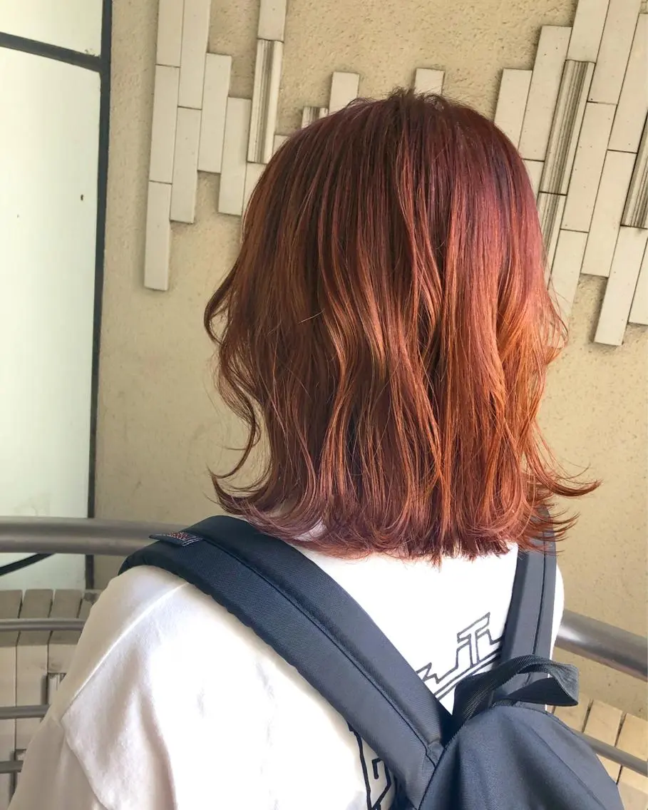 ミディアム カラー カット ヘアカラー トリートメント 🍊新宿南口🍊 ERINAのヘアスタイル