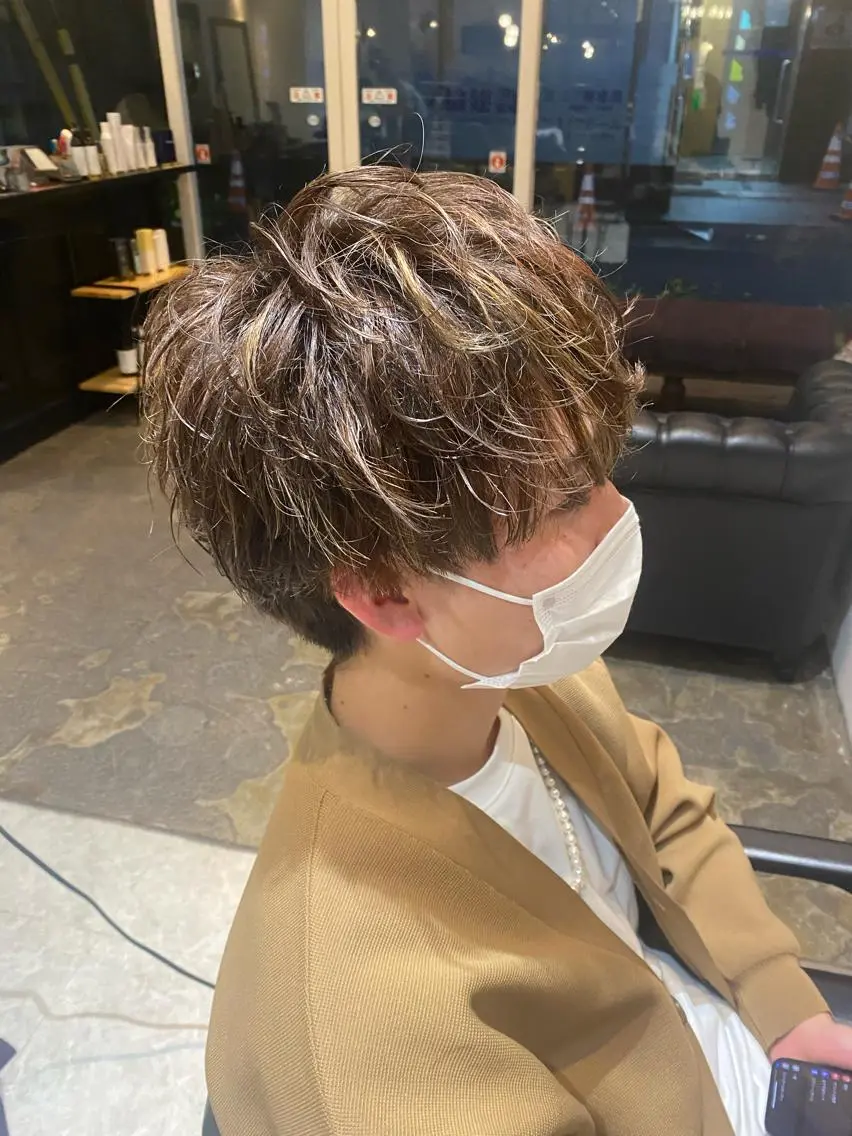 ショート メンズ カット ヘアカラー パーマ バレイヤージュ職人 🔥代表YU-SHIのヘアスタイル