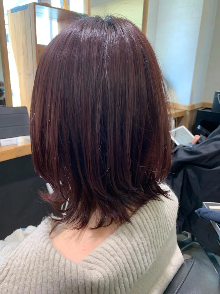 ミディアム カラー カット ヘアカラー トリートメント ノグチ ナツコのヘアスタイル