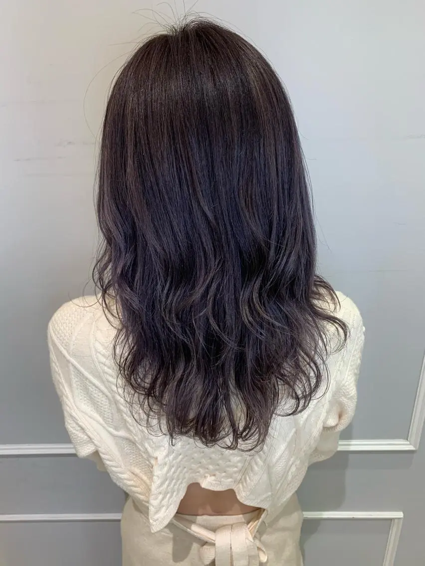 ロング カラー パープルカラー ヘアカラー トリートメント 🦖鶴岡 香純🦖のヘアスタイル