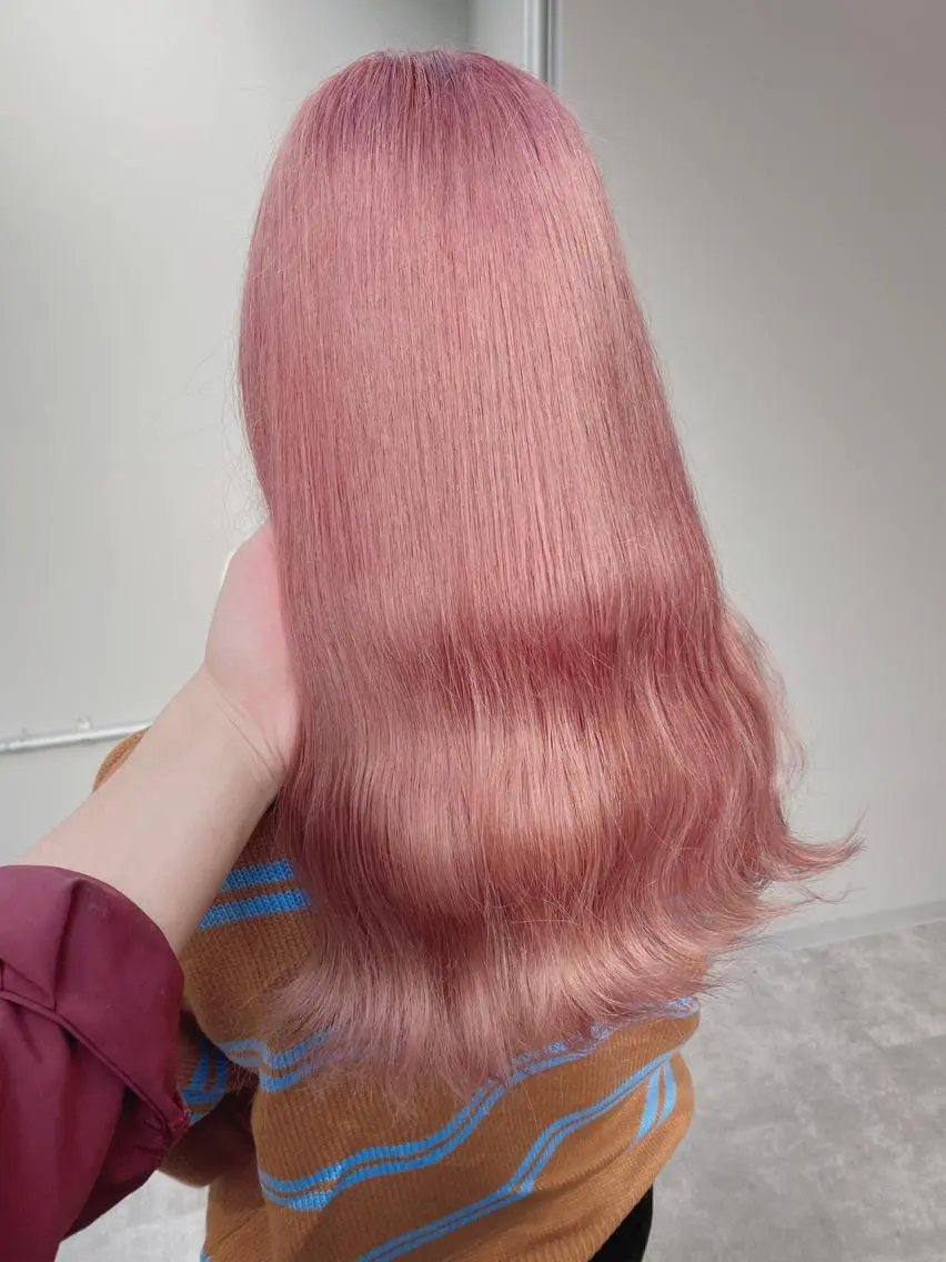 ミディアム カラー ピンクカラー esu 天満のヘアスタイル