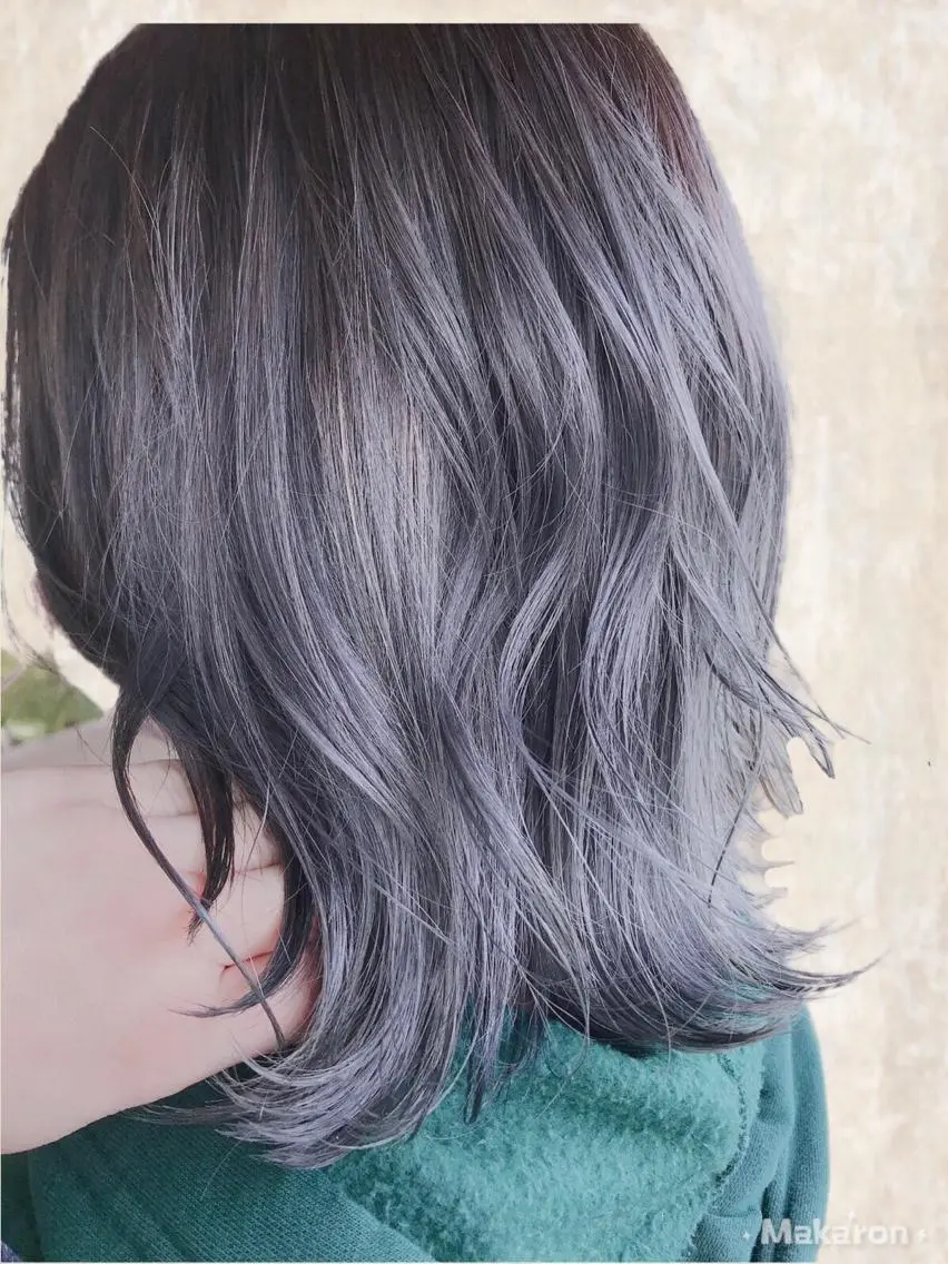 ミディアム アッシュ ヘアカラー トリートメント hair works raptureのヘアスタイル
