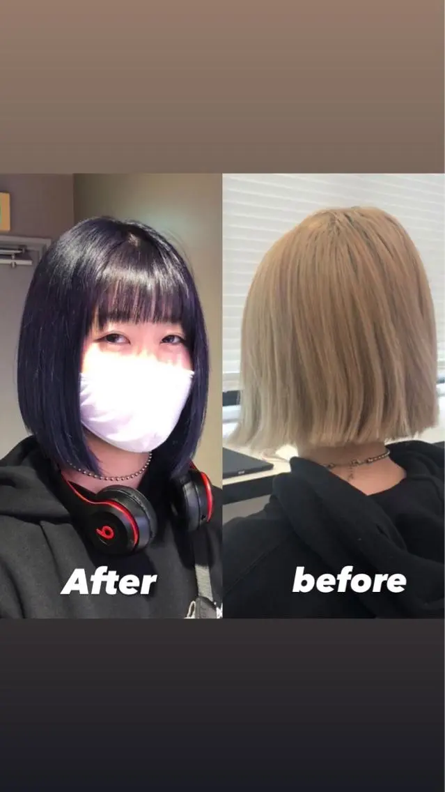 ミディアム カラー パーマ ヘアアレンジ メンズ キッズ ネイル マツエク・マツパ ブルーカラー ピンクカラー バイオレットカラー カラーマツエク ボブ KANAMI 🌏のヘアスタイル
