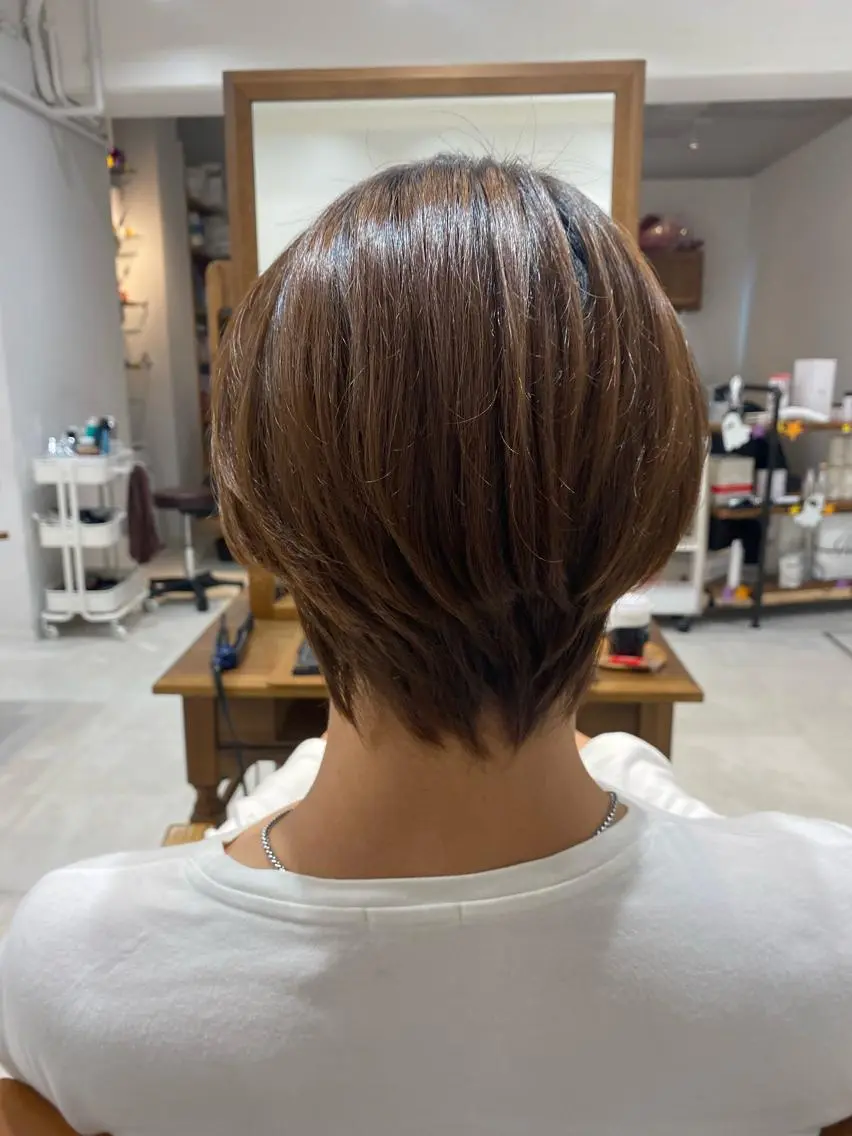 ショート パーマ 縮毛矯正 山﨑 燦人のヘアスタイル