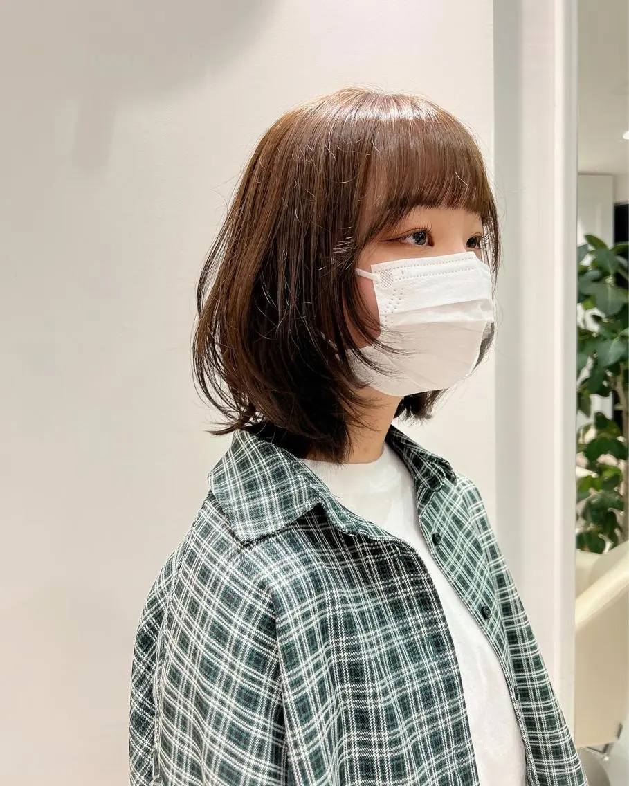 ミディアム ヘアアレンジ ボブ ウルフカット ウルフボブ ✨まとまるボブ/ 切りっぱなし/ユキナのヘアスタイル