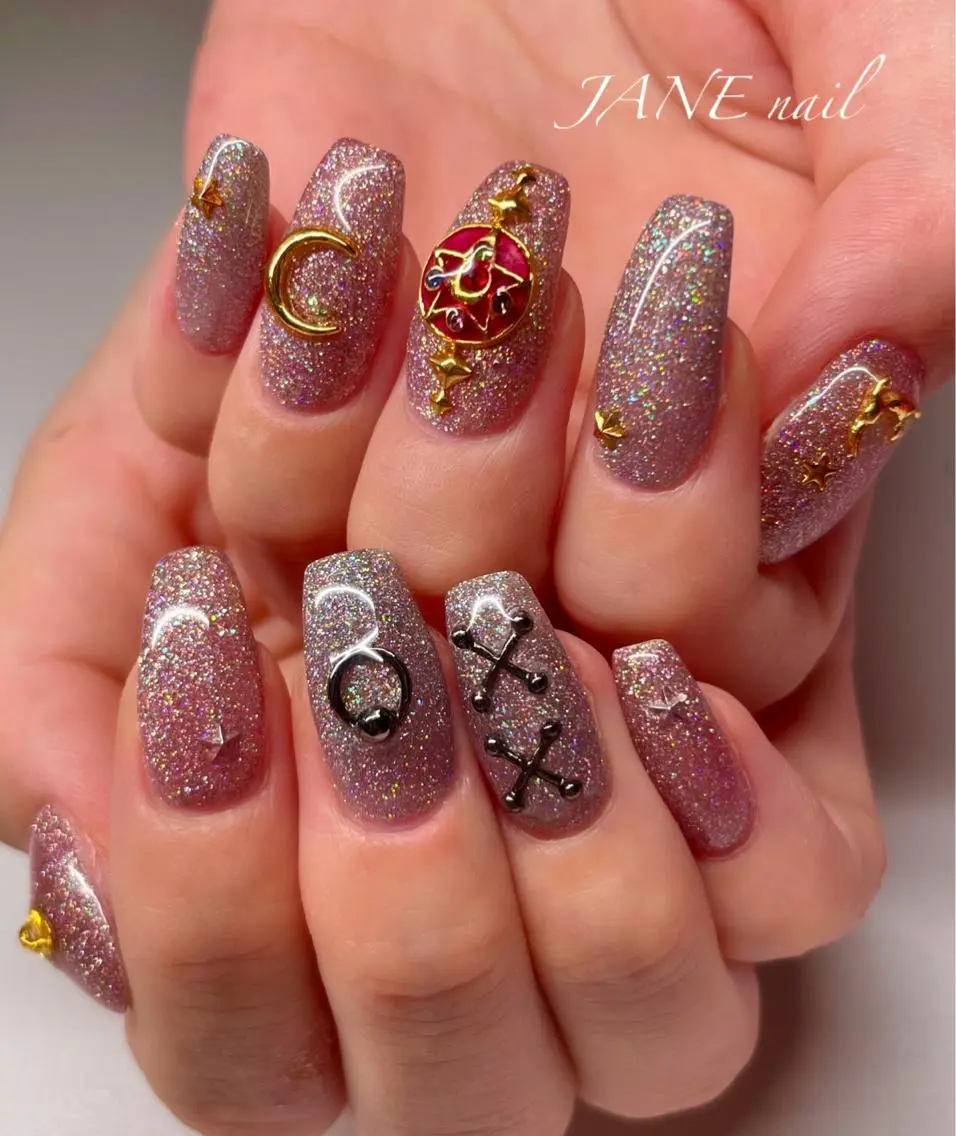 ネイル フットネイル ハロウィン ラメ(グリッター) Nail Salon JANEのネイルデザイン