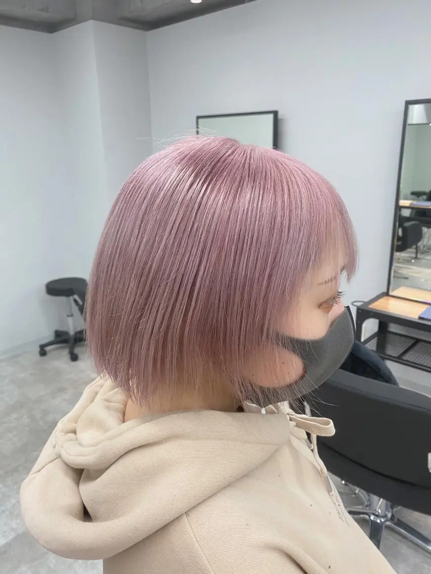 ショート カラー ラベンダーカラー ピンクカラー ピンクラベンダー esu 天満のヘアスタイル