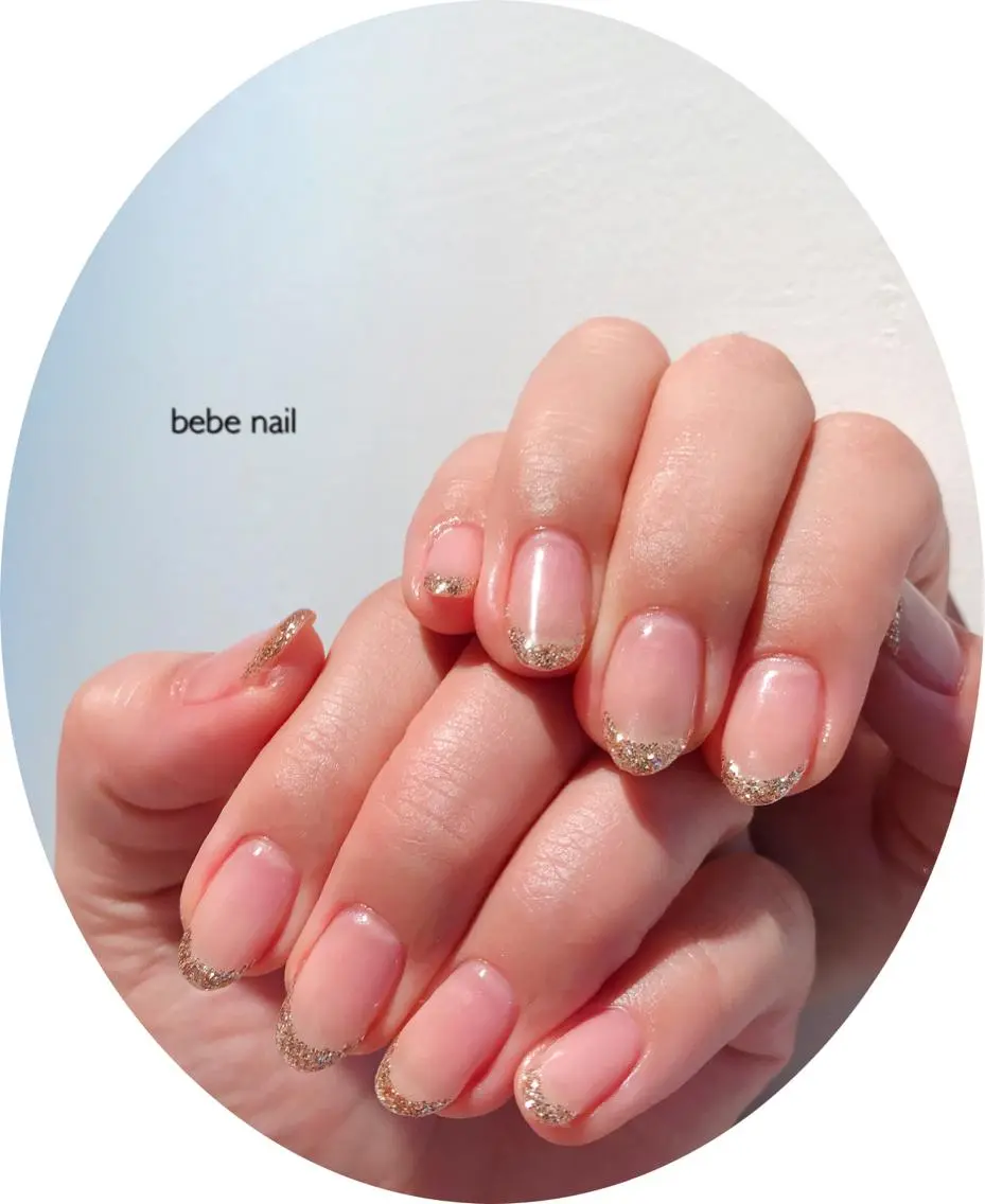 ネイル フレンチネイル ラメ(グリッター) Ann nailのネイルデザイン