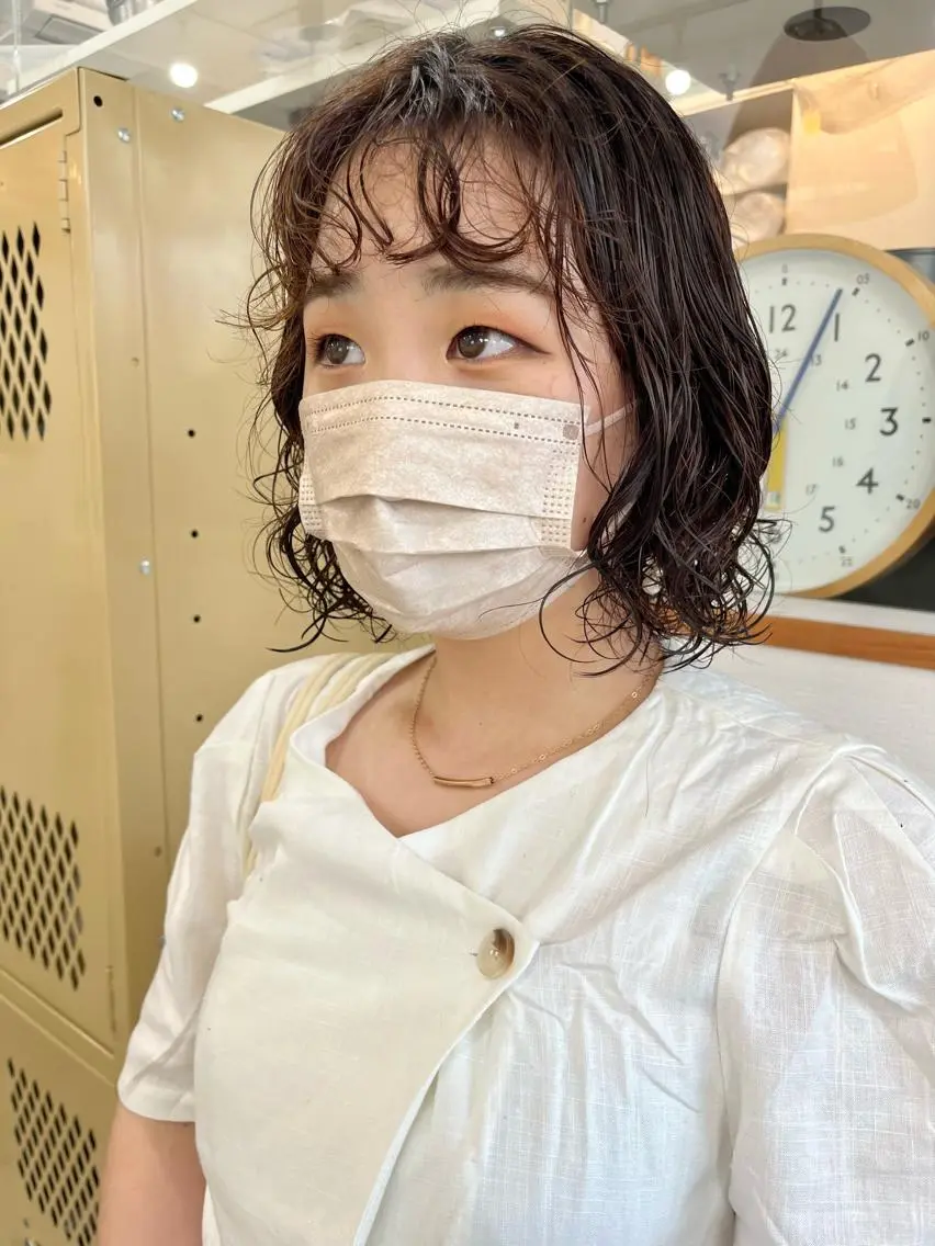 ショート カラー パーマ カット パーマ トリートメント 🌼sunc HINAMI🌼のヘアスタイル