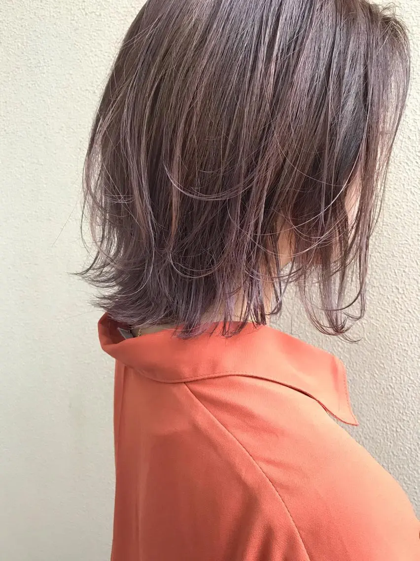 ミディアム ボブ ハイライト カット ヘアカラー カラーリスト菅野 竜矢🌈のヘアスタイル