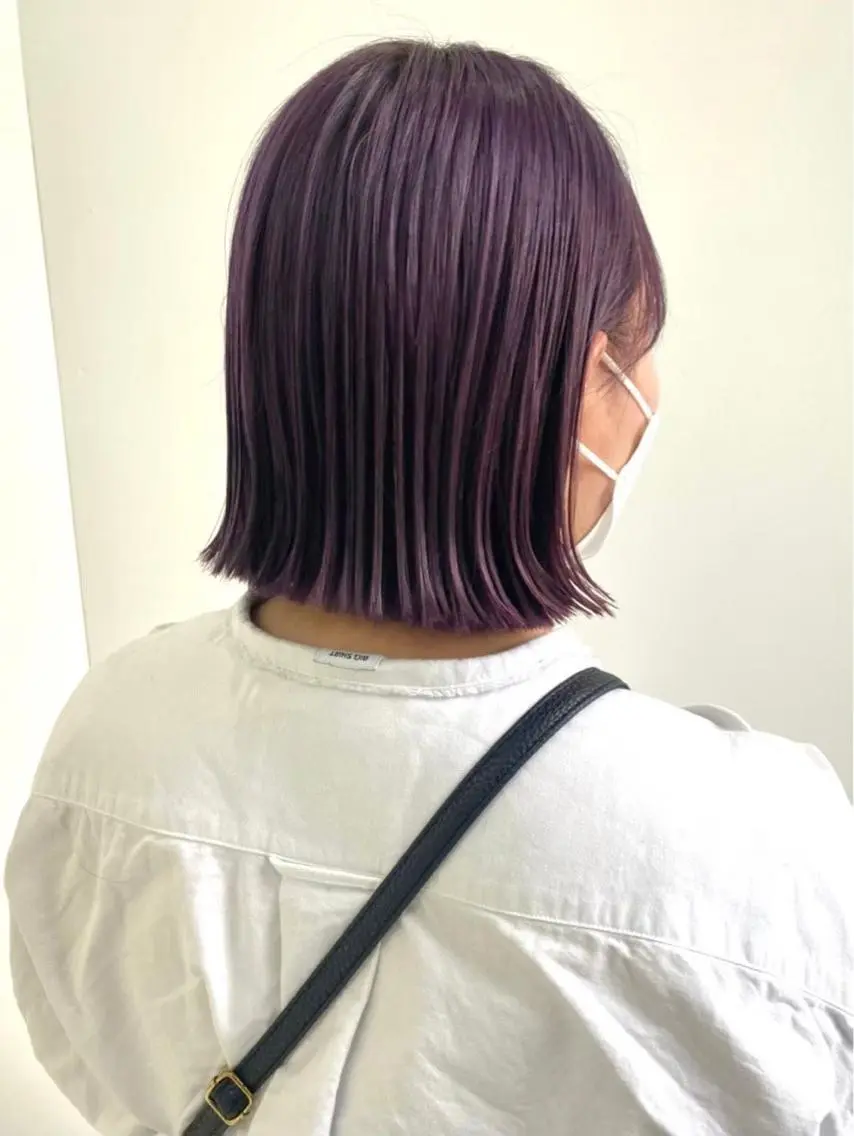ショート カラー 🌷ラベンダーピンク 顔まわり🌷ねいろのヘアスタイル