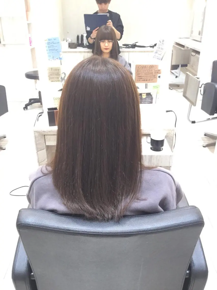 ミディアム カット ヘアカラー メンズパーマレイヤー 西山賢志のヘアスタイル