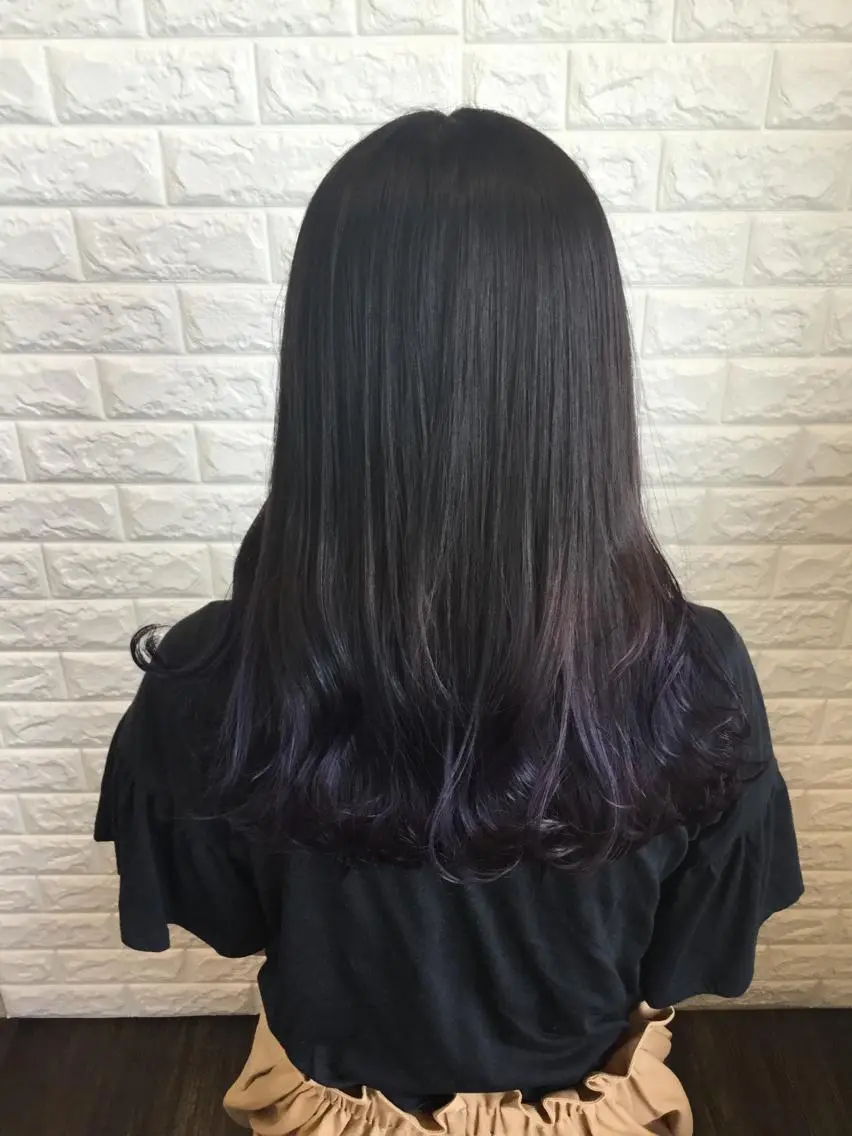 ロング カラー ヘアアレンジ グラデーションカラー パープルカラー 🌿 ܸAir 透明感🌱西村知佳のヘアスタイル