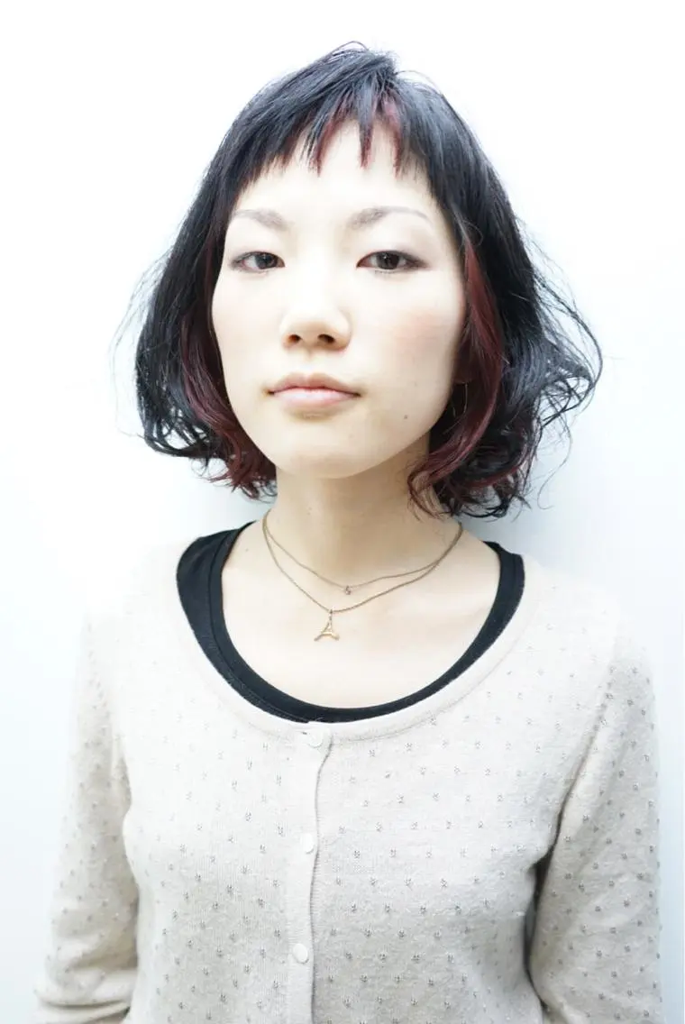 ショート カラー パーマ インナーカラー ショートヘア 髪質改善/デザイン/ 天王寺/奥野和広のヘアスタイル