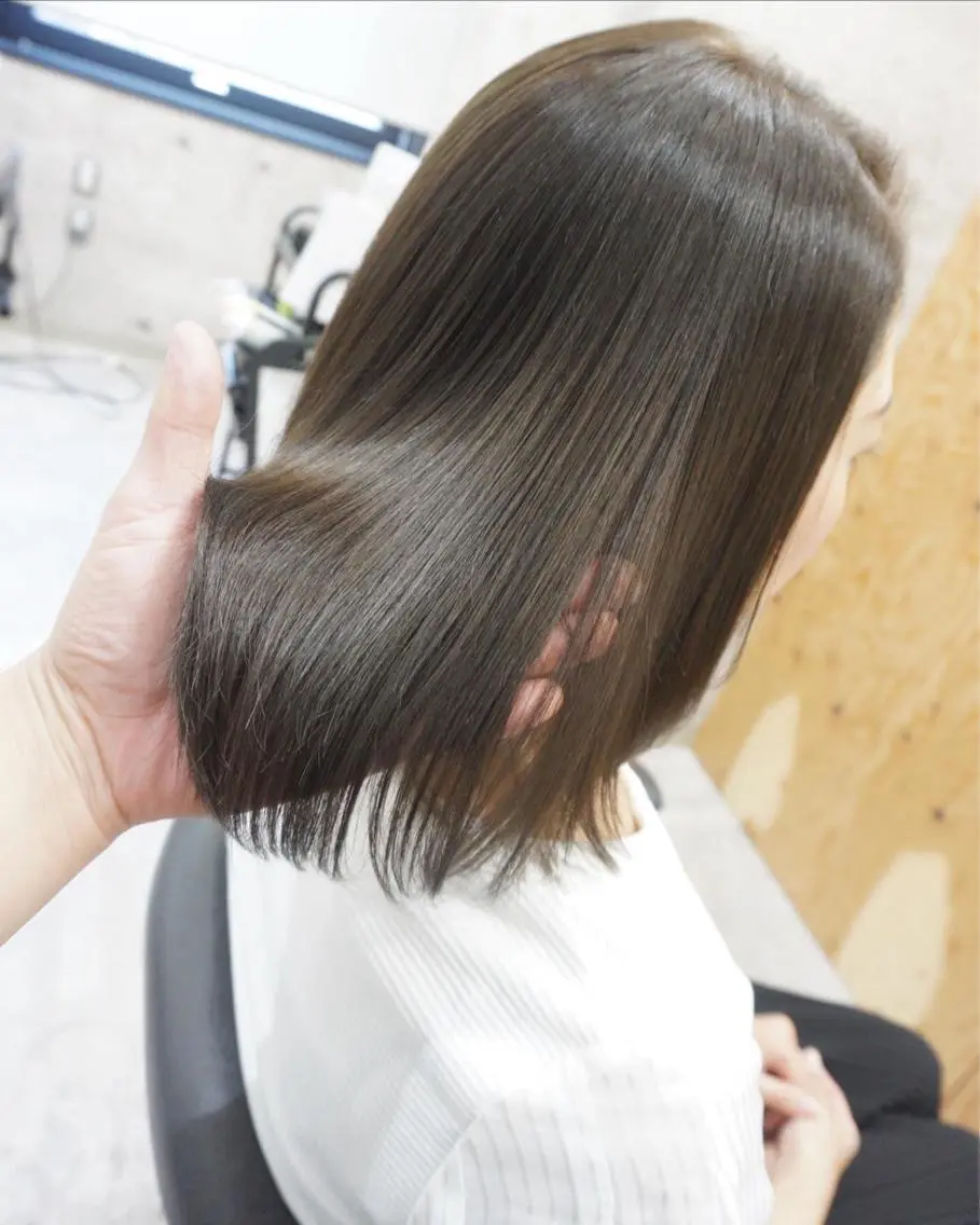 ミディアム トリートメント カット 縮毛矯正 トリートメント hair teria ryu 大塚のヘアスタイル