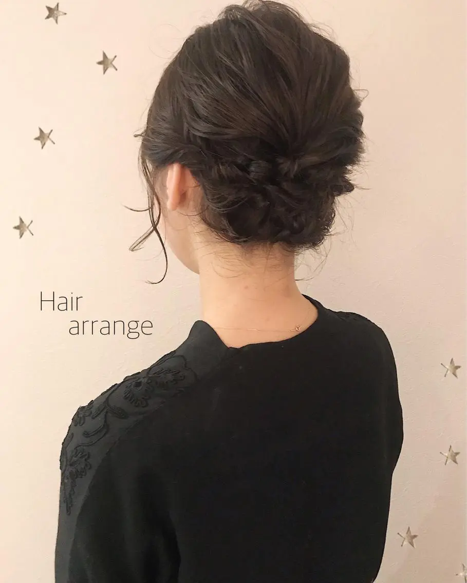 ミディアム カラー ヘアアレンジ ヘアセット 市川 千夏のヘアスタイル