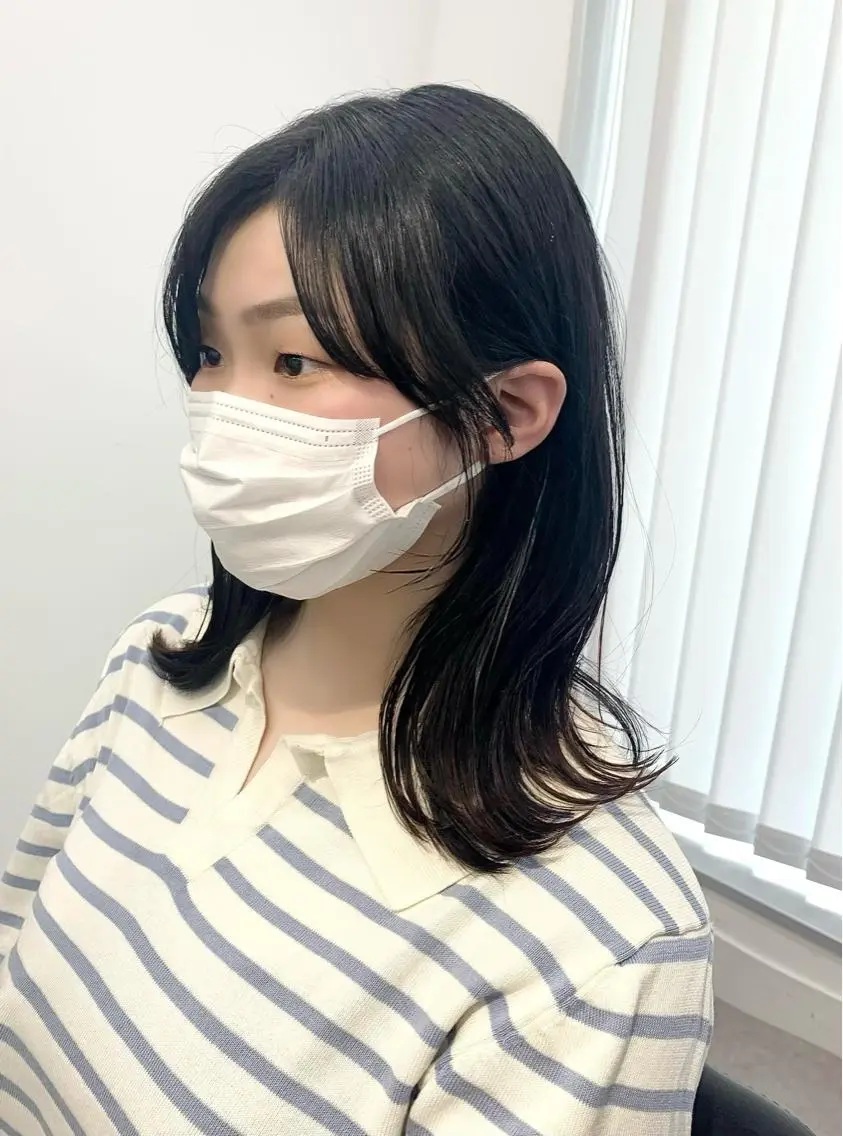 ミディアム カラー パーマ ヘアアレンジ メンズ キッズ ネイル マツエク・マツパ アイブロウ 似合せレイヤー／ 柔らか透明感カラーのヘアスタイル