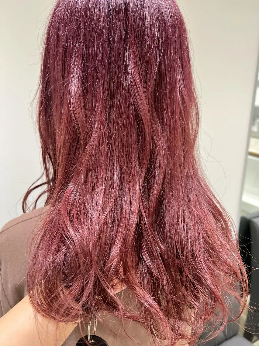 セミロング カラー 透明感カラー 【暖色カラー特化】 中山由梨のヘアスタイル
