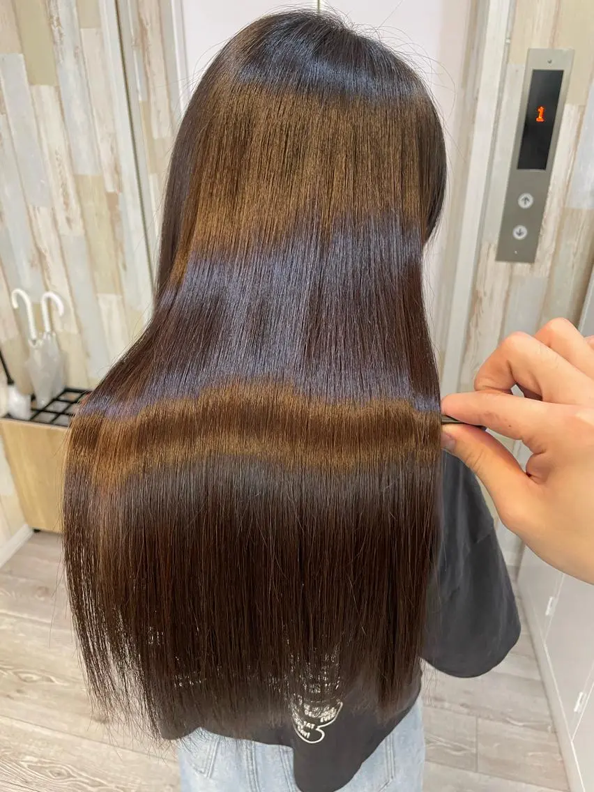 ミディアム カラー 髪質改善 トリートメント HIKARU副店長/ ✨️髪質改善のヘアスタイル