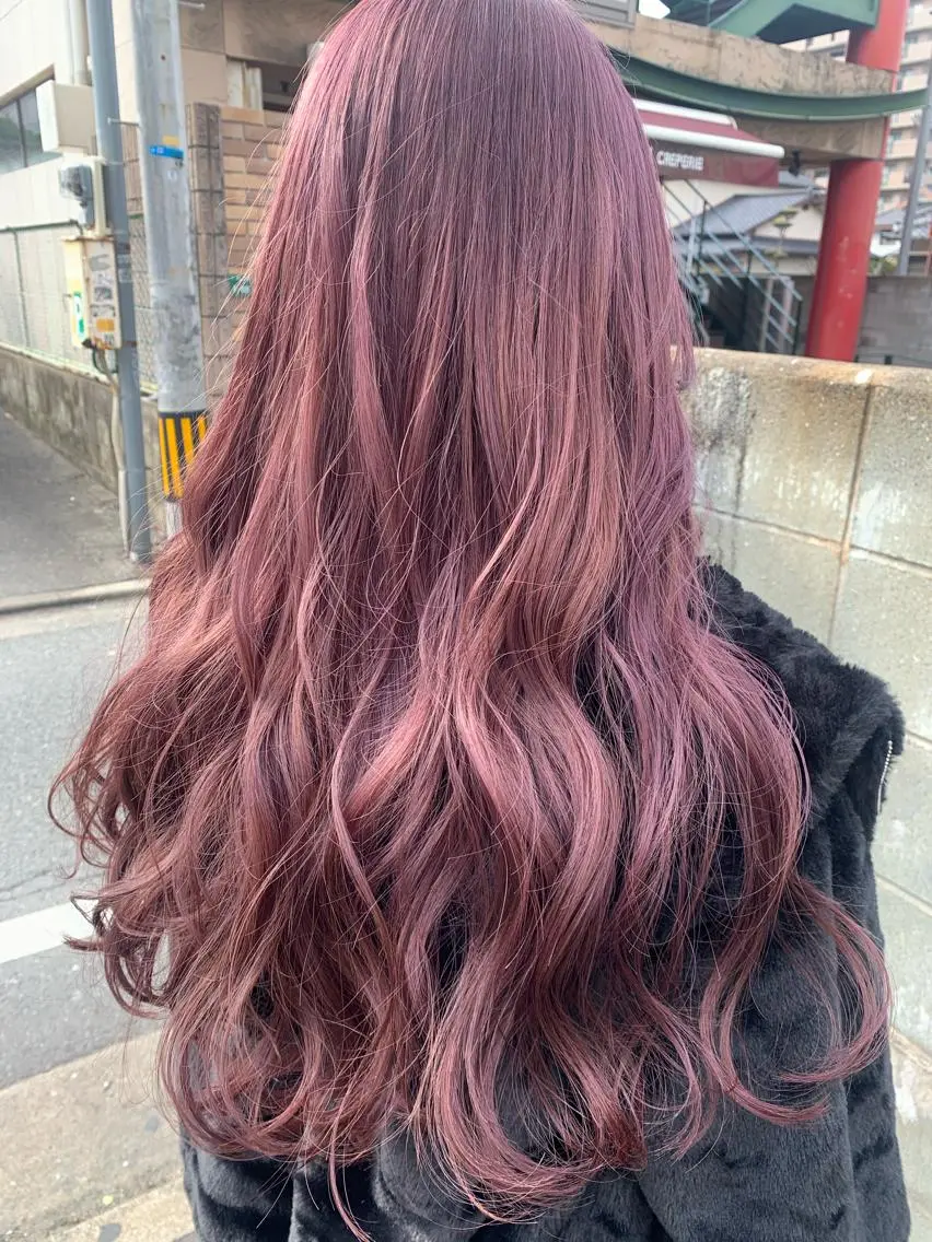 ロング カラー ブリーチ ラベンダーカラー ピンクカラー ピンクラベンダー hubhair レイヤー/透明感のヘアスタイル