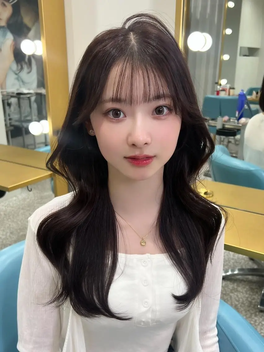 ロング くびれヘア 顔周りカット 韓国風ヘア レイヤーカット カット ヘアカラー トリートメント 坂田 奈菜子のヘアスタイル