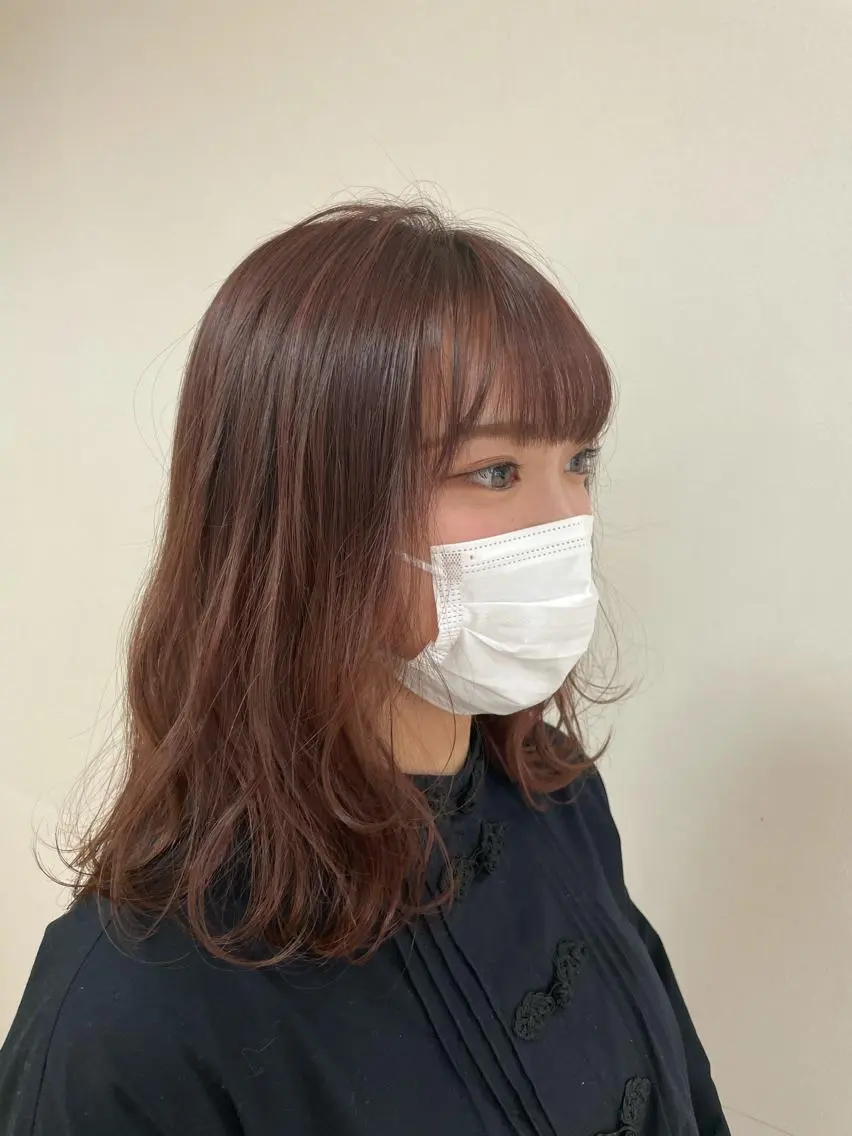 ミディアム カラー ヘアアレンジ ヘアカラー トリートメント 【Sweep】おじま のぞみのヘアスタイル