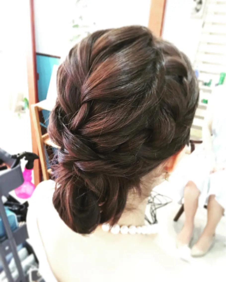 ミディアム セミロング ロング ヘアアレンジ 三つ編み 早朝✨ヘアセット 着付け/清水玲歌のその他イメージ