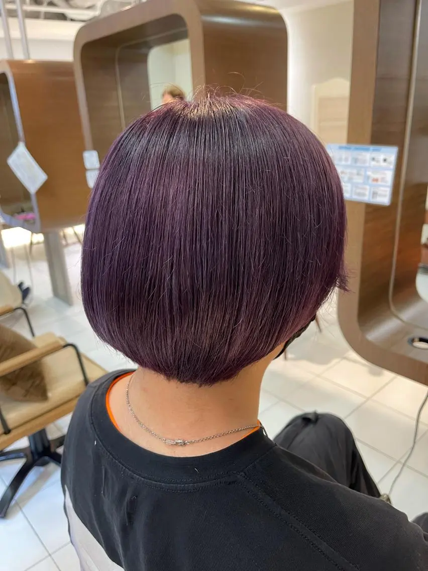 ショート カラー メンズ パープルカラー カット ヘアカラー トリートメント アニメオタク美容師/ miharuのヘアスタイル