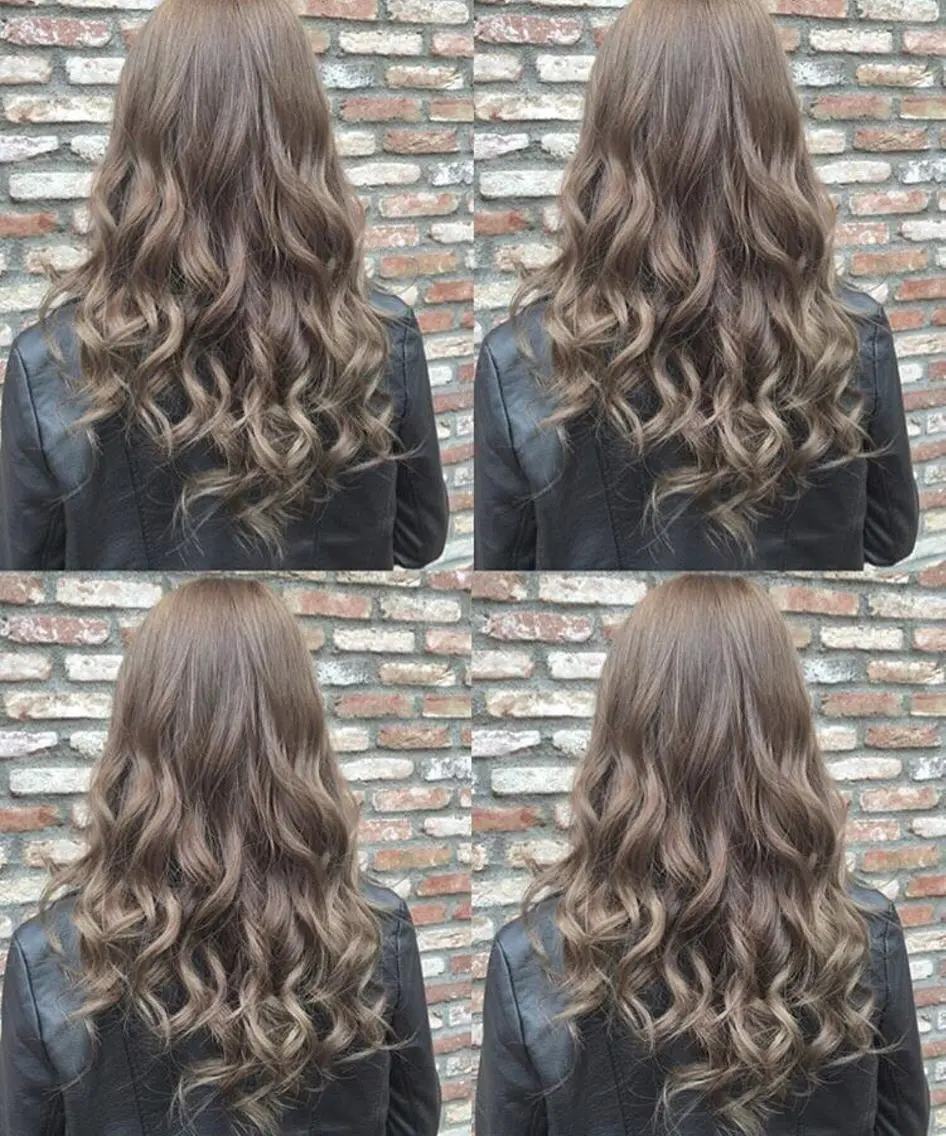 セミロング カラー チビ編み込みエクステ シールEXどぅ〜すのヘアスタイル
