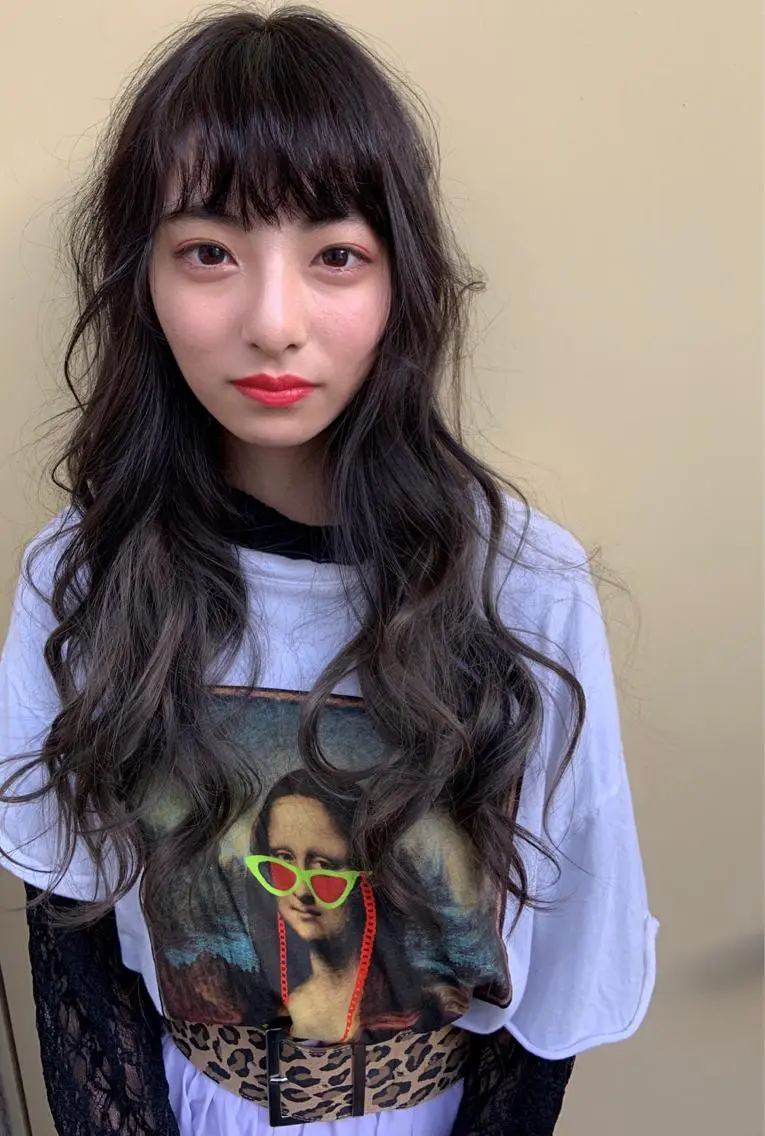 ロング カラー 韓国✖️網紅🖤 パーマYURIYAのヘアスタイル