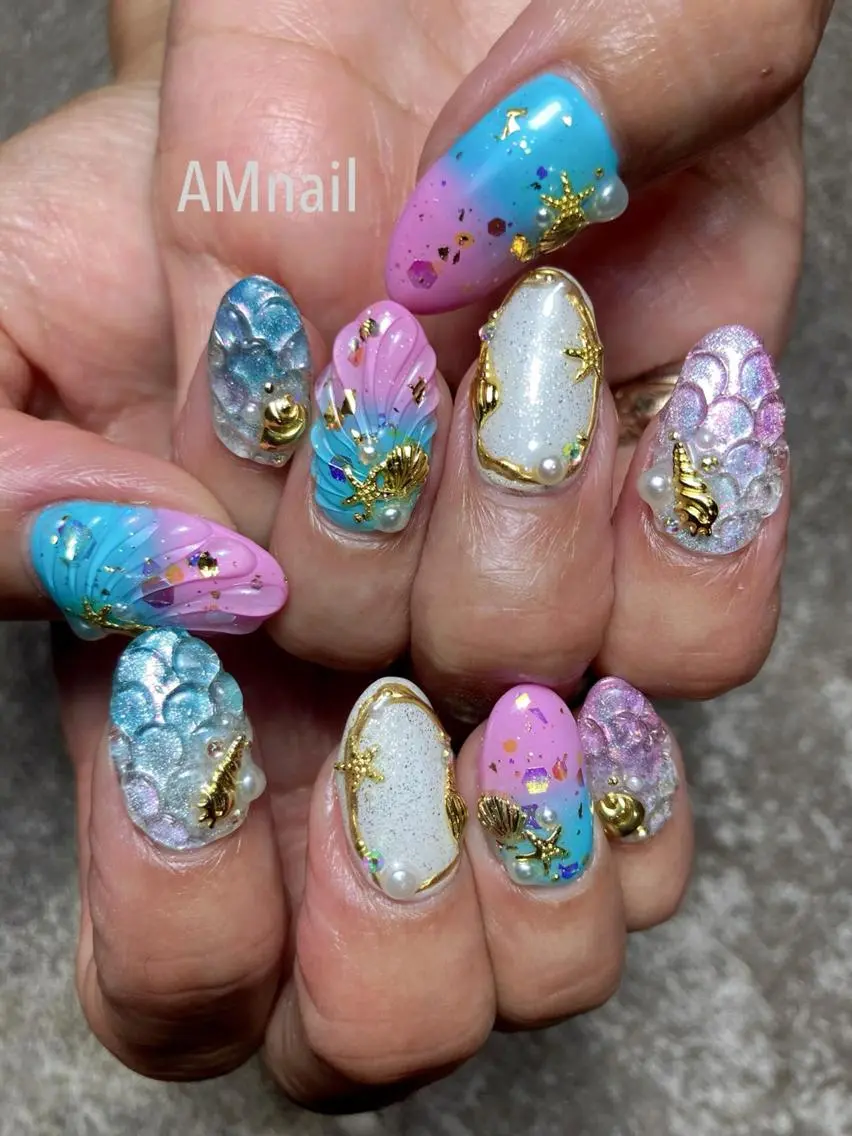 ネイル アートネイル 持ち込み ハンドネイル Am:nail 柏 SUE（スゥ）のネイルデザイン