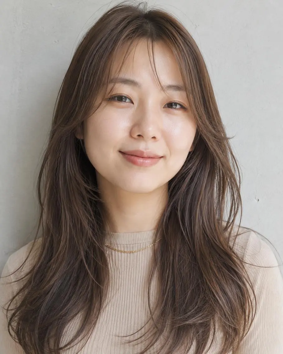 ロング 女性カット&カラー モデル⭐️大坂望心のヘアスタイル