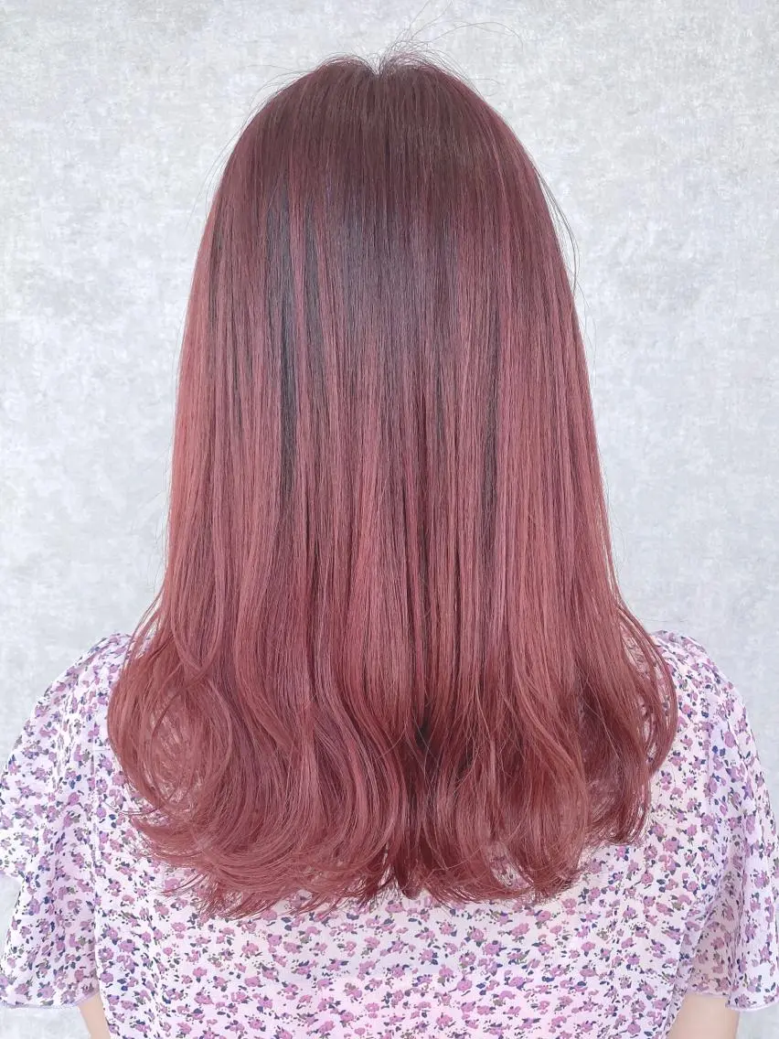 セミロング カラー カット ヘアカラー トリートメント 浦口友華 ♡  暖色系カラーのヘアスタイル