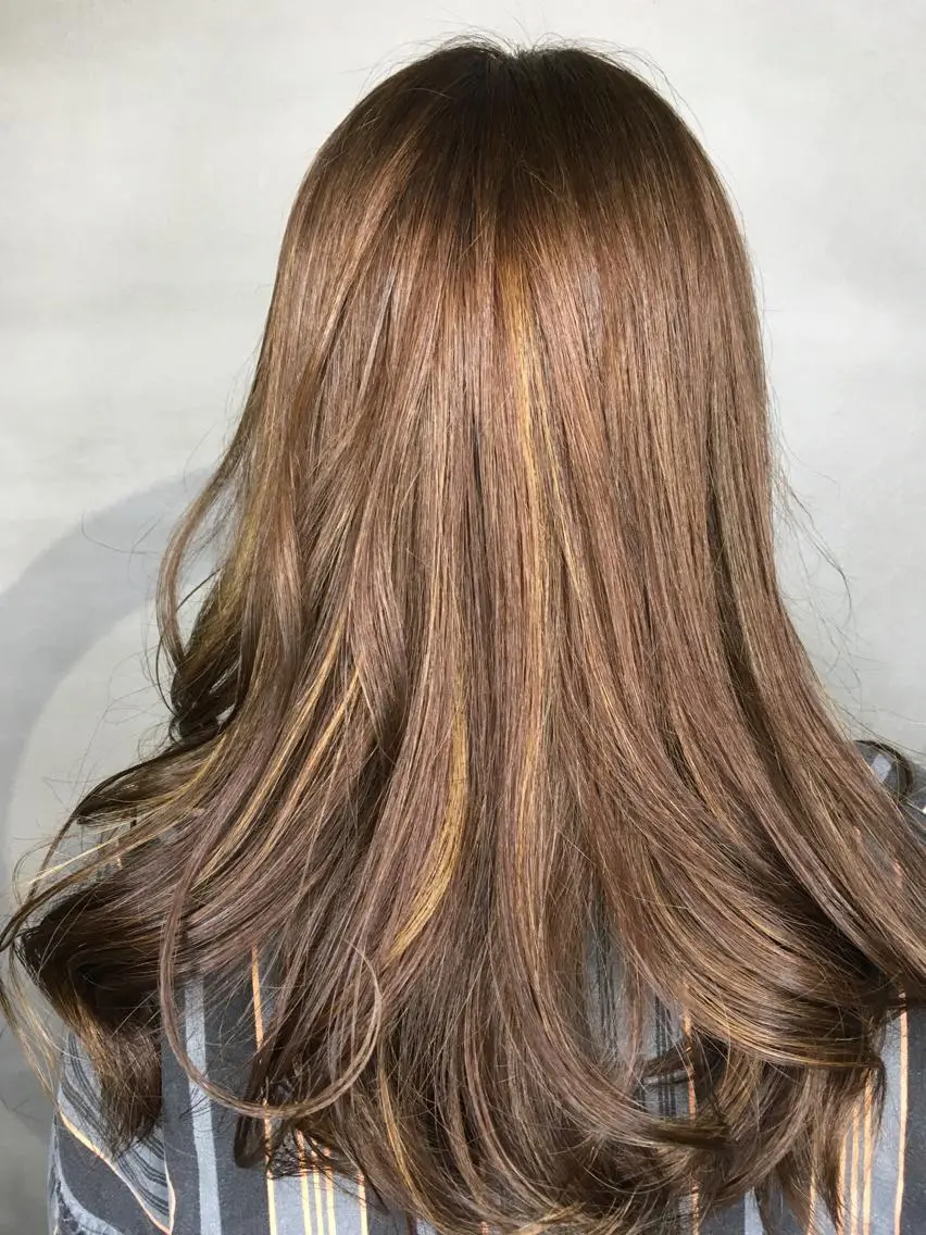 ロング カラー ハイライトカラー ハイライト ヘアカラー くまがい みゆ【edge.】のヘアスタイル
