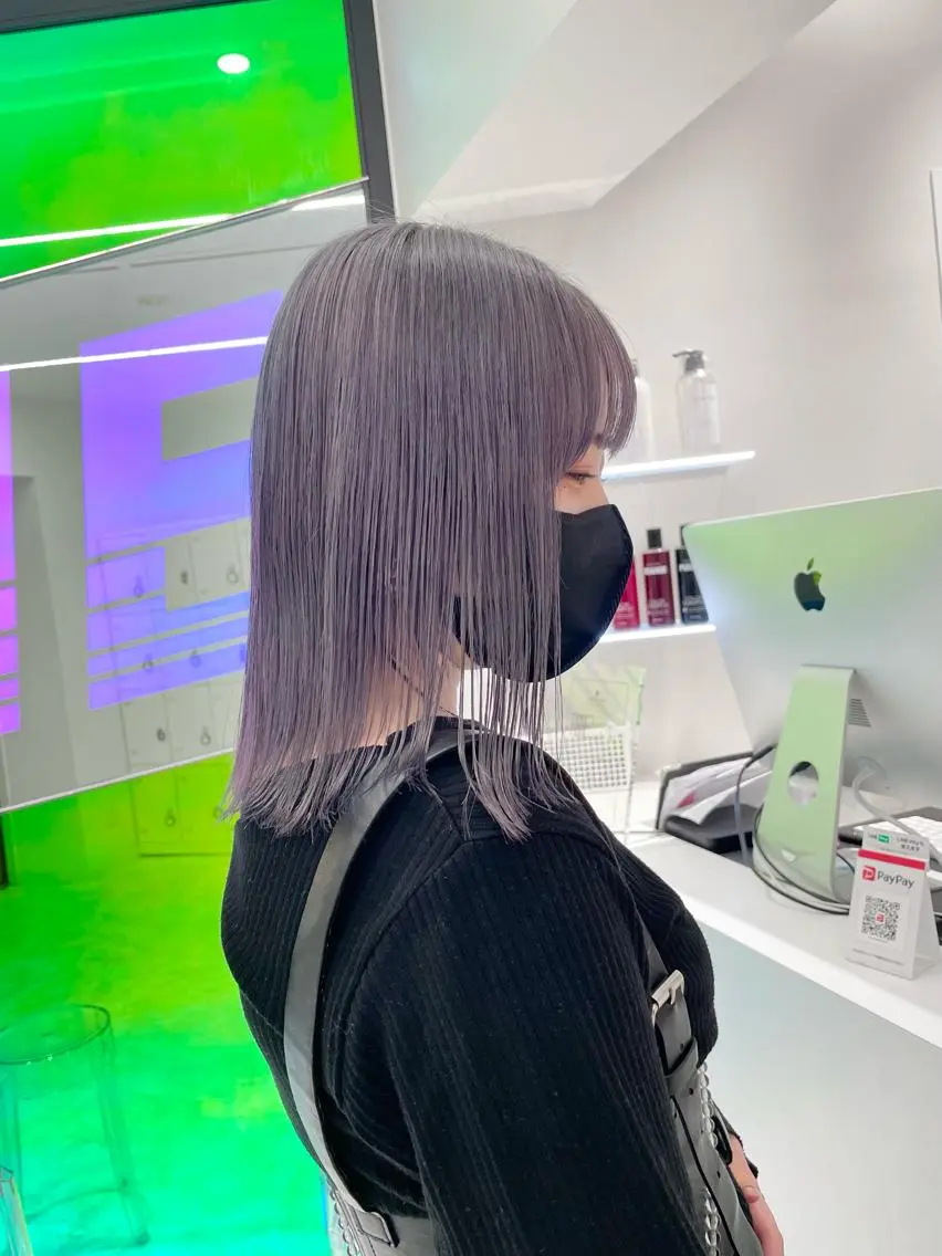 セミロング カラー ヘアカラー トリートメント 🤍💕ブリーチカラ ーAyaka💕🤍のヘアスタイル