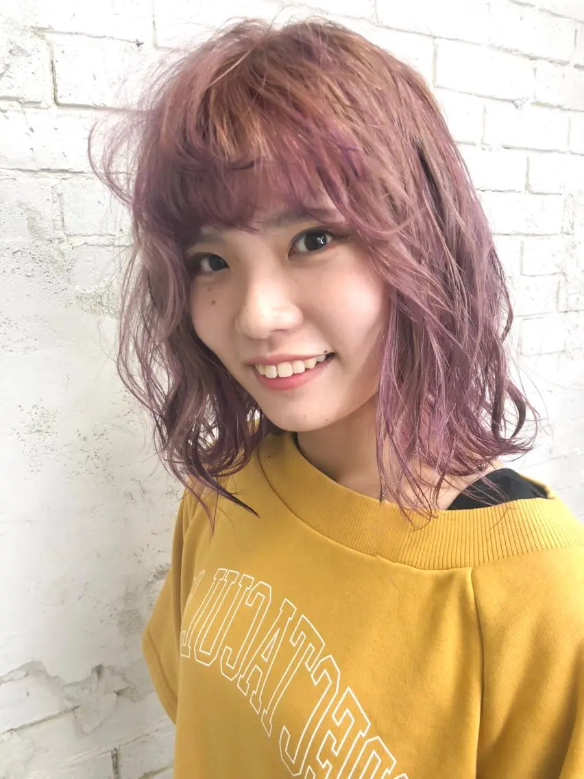 ミディアム カラー ヘアカラー トリートメント welring hair salonのヘアスタイル
