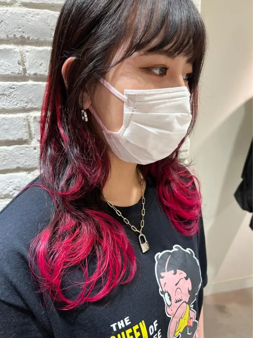 ロング カラー 曲がる縮毛矯正 LIBER 　岩名のヘアスタイル