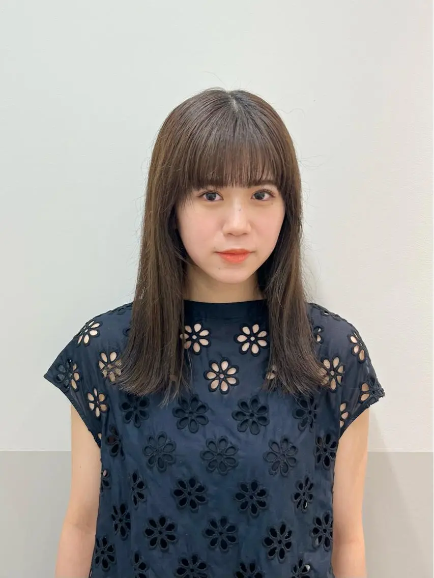 ミディアム トリートメント ヘアカラー トリートメント 似合わせレイヤー/ 美髪縮毛矯正/ミナエのヘアスタイル