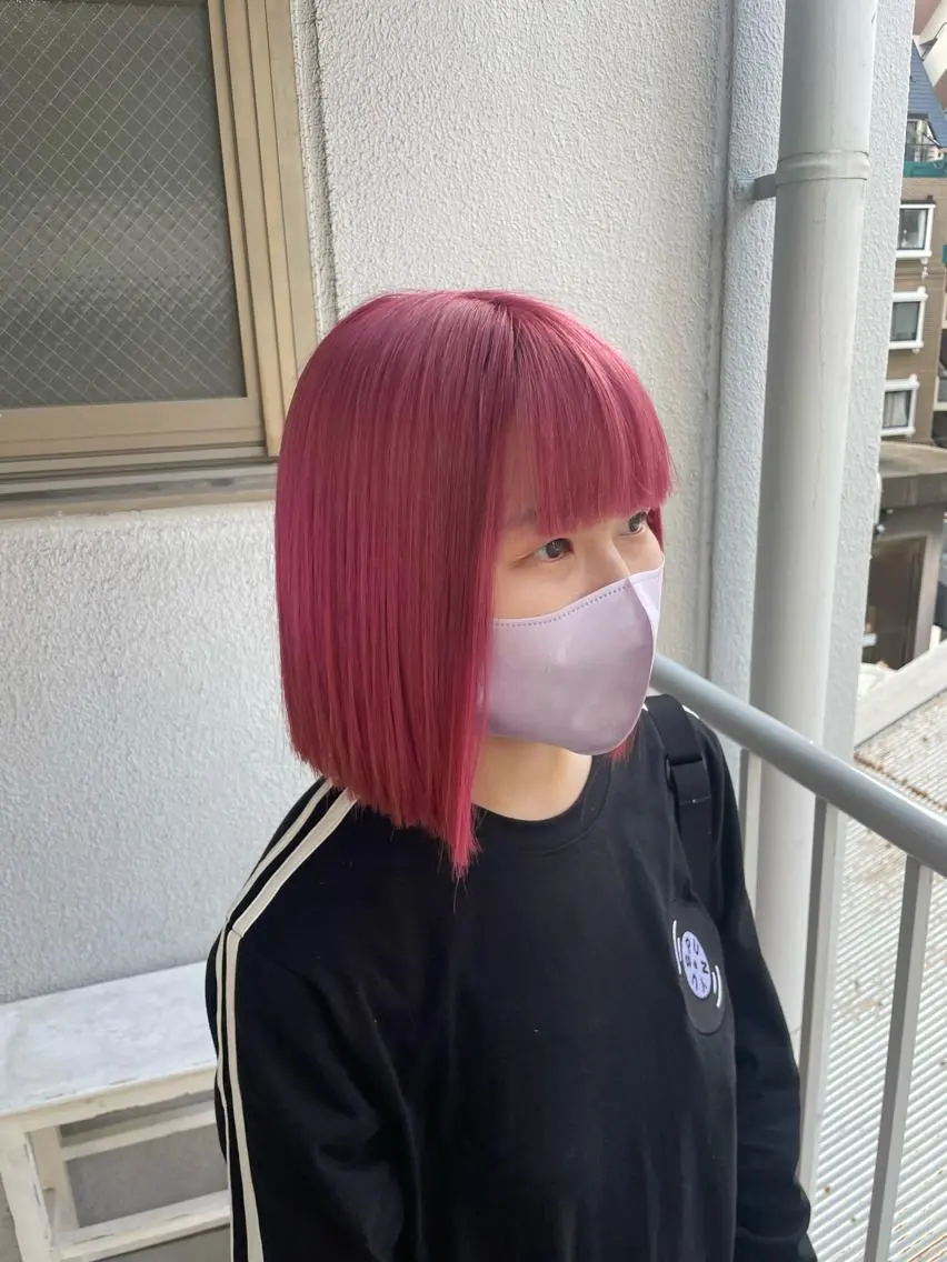 ショート カラー ヘアカラー トリートメント #韓国ハイトーン💓 TOWAのヘアスタイル
