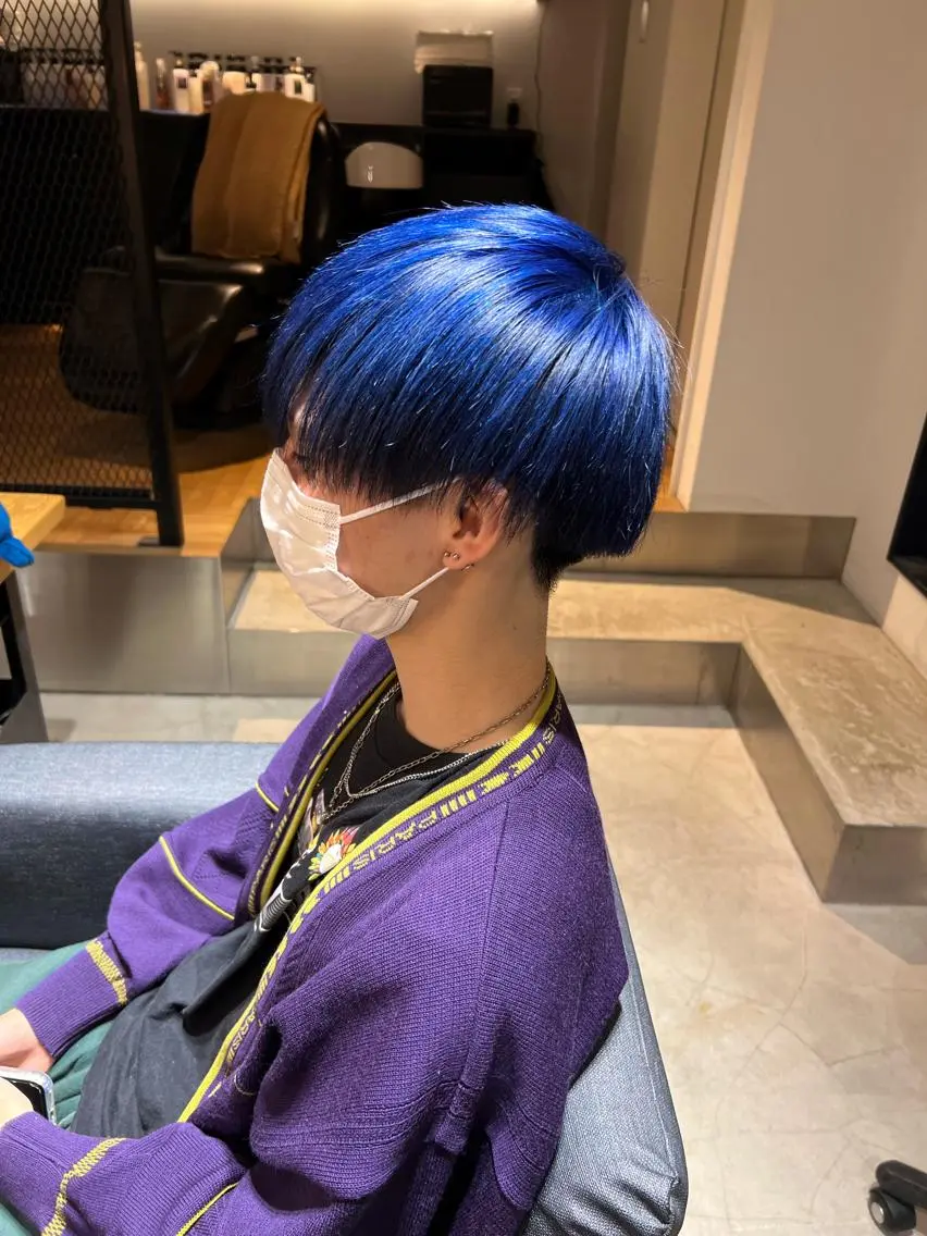 カラー メンズ マッシュ ブルーカラー カット ヘアカラー トリートメント メンズ専門　井藤 雅也のヘアスタイル