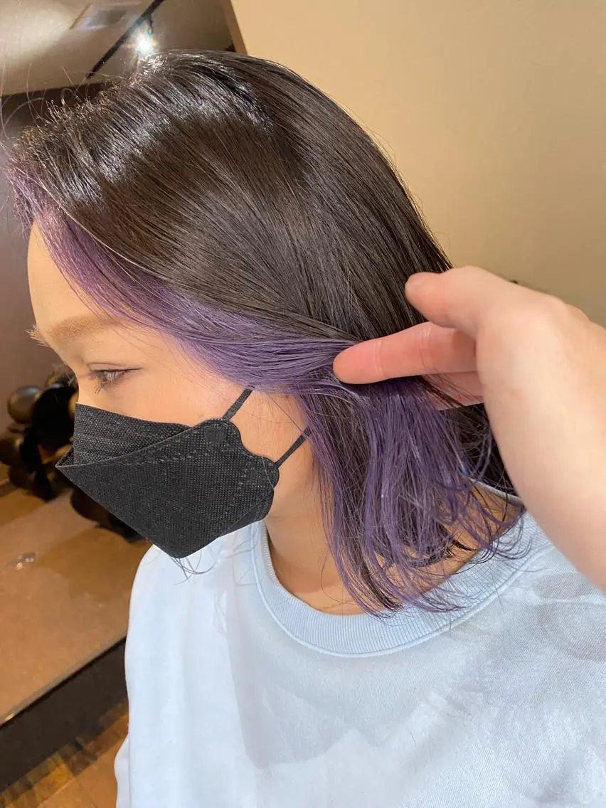 ミディアム カラー イヤリングカラー Tsuyoki .のヘアスタイル