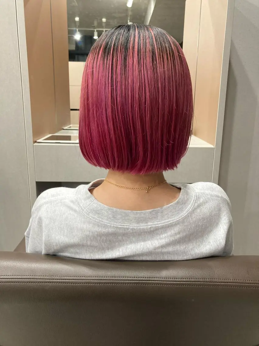 ショート カラー ロングパーマ木村 ボブパーマのヘアスタイル